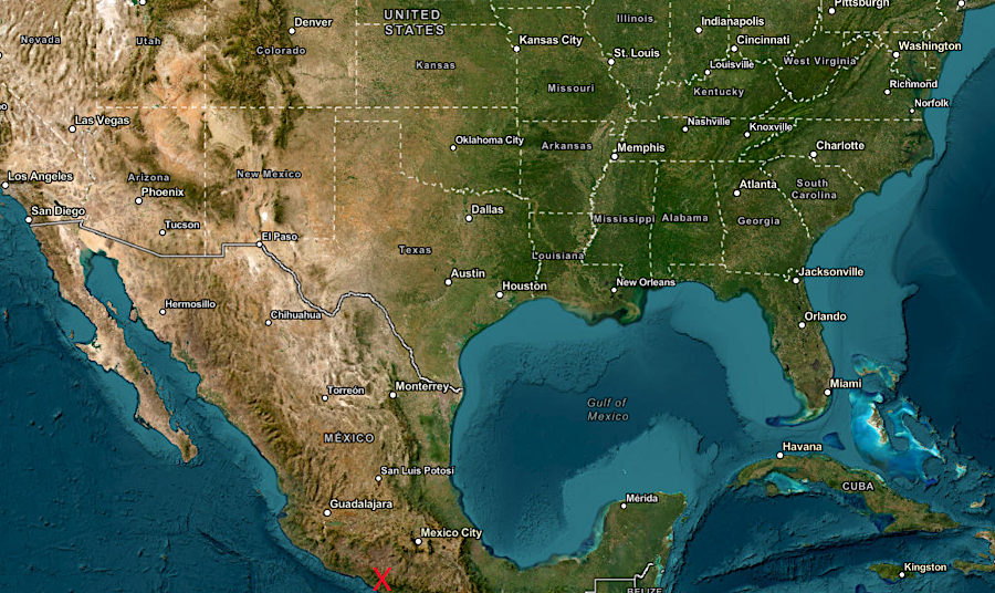 Zea mays parviglumis was domesticated 9,000 years ago in the Balsas River Basin (red X), then hybridized 4,000 years later with Zea mays mexicana from the central highlands