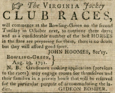 racing horses has a long tradition in Virginia