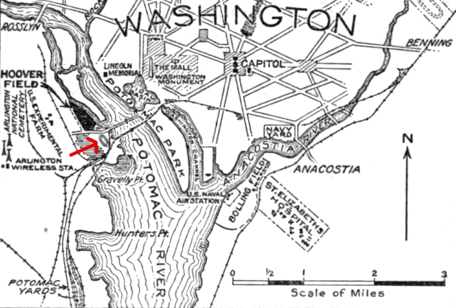 the old Jackson City racetrack was still a feature on the landscape in 1927, until replaced by Washington Airport