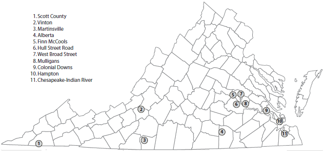 OTB parlors have been located at various addresses - but getting sites in Northern Virginia was slow