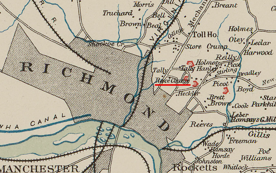 during the Civil War, Union cartographers mapped the Fairfield race course on the Talley property in Henrico County