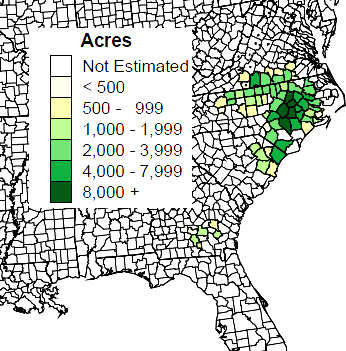 counties growing flue-cured tobacco, 2010