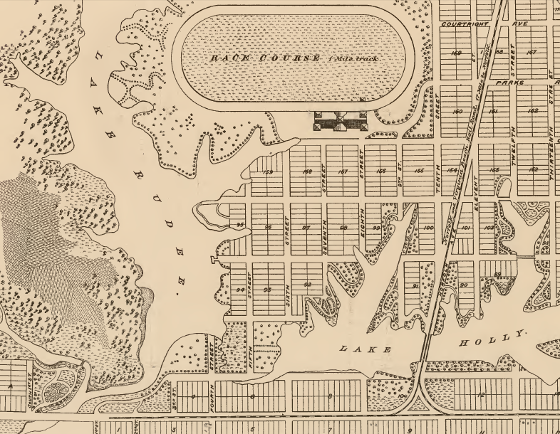 the location of the race track in Princess Anne County (now Virginia Beach), north of the Norfolk and Virginia Beach Railroad, was documented in a 1910 legal case