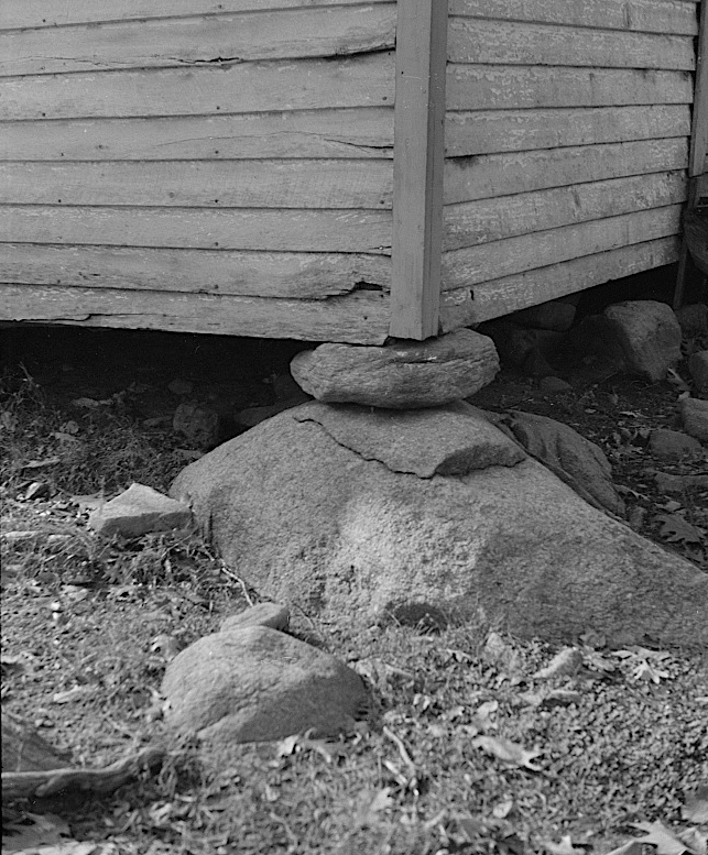 in the 1930's, structures in the Blue Ridge economized on construction of foundations