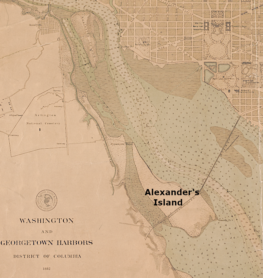Alexander's Island was separated from the Virginia shoreline by a marsh/mudflat