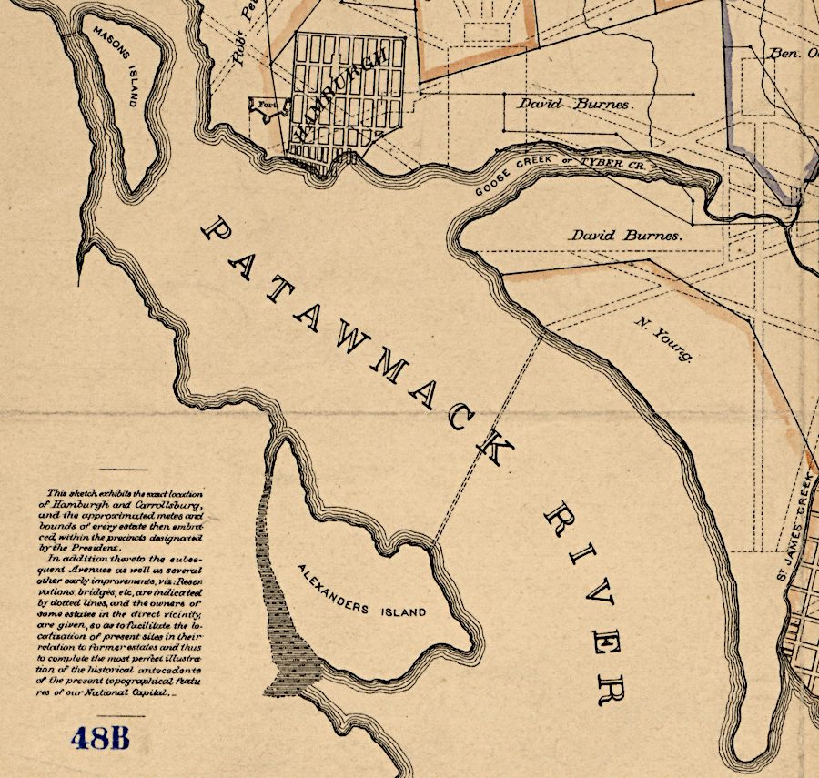 in 1792, Alexander's Island could be considered part of the Virginia shoreline due to marsh and mudflat connections