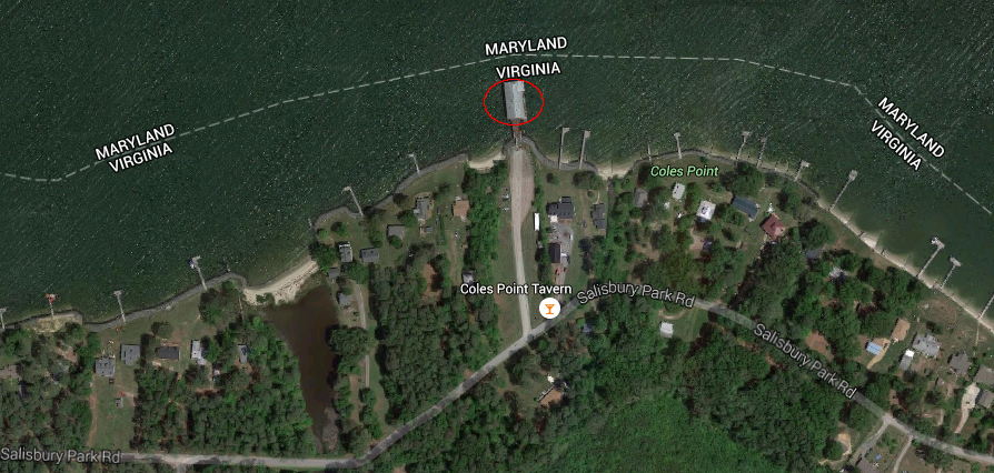 whether or not the Coles Point Tavern is located in Maryland or Virginia, slot machines are no longer legal there