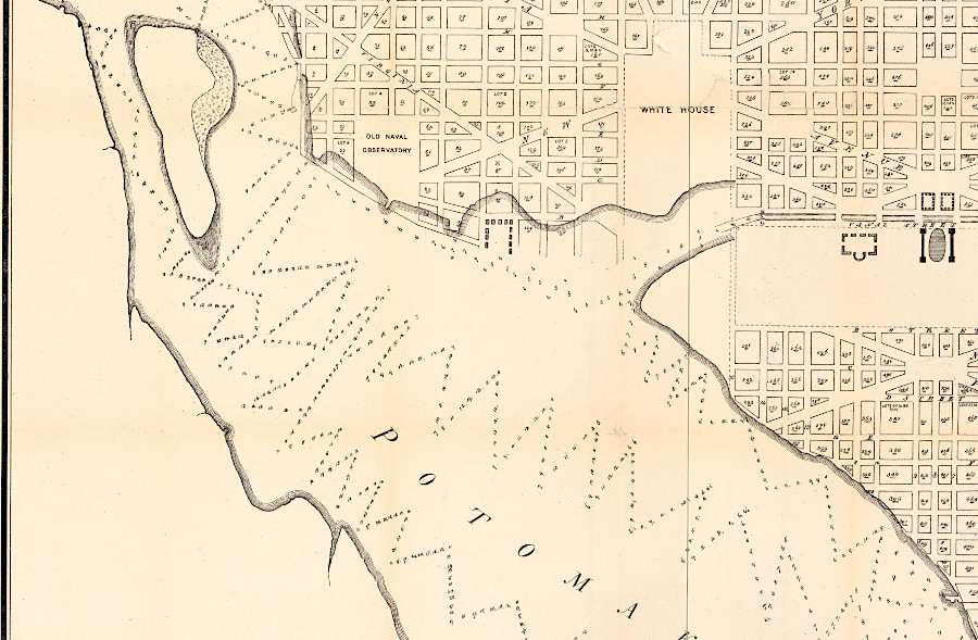 north bank of the Potomac River, as George Washington saw it in the 1790's
