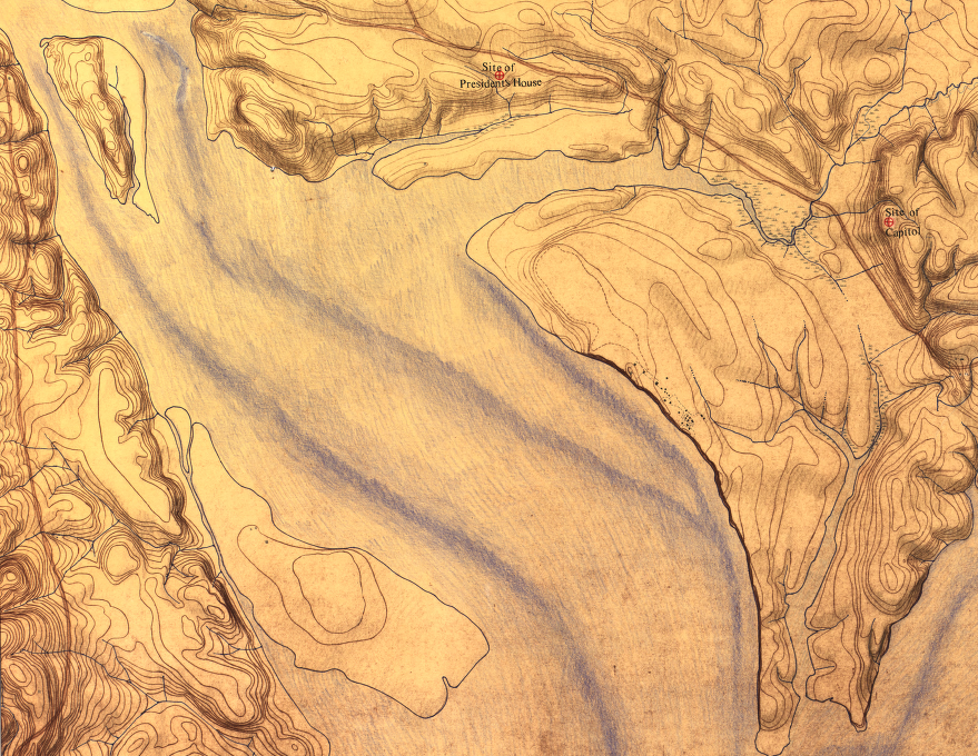 the Virginia-District of Columbia boundary, defined by the 1791 shoreline, was transformed by the 1940's after fill dirt was deposited in the marshes and National Airport was constructed
