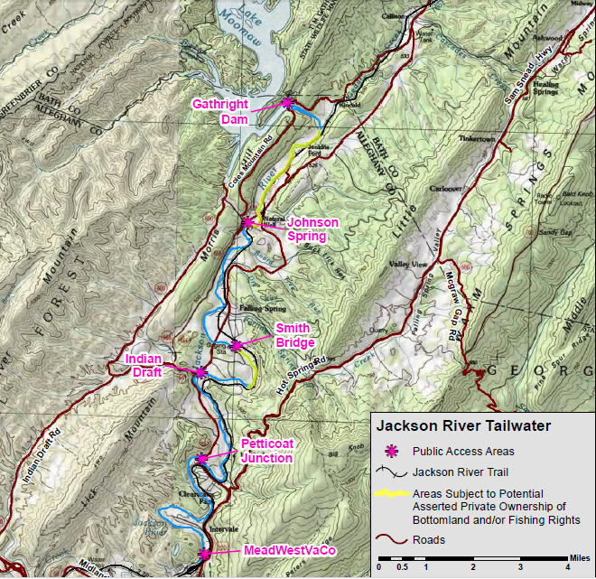 Jackson River fishing access below Gathright Dam