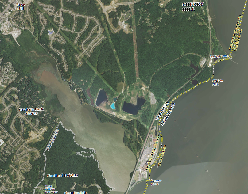 the Maryland-Virginia border comes close to the shoreline from Cockpit Point to Quantico, so gamblers at Potomac Shores (or Quantico) could walk on a short pier from the Virginia shoreline into a casino riverboat located in Maryland