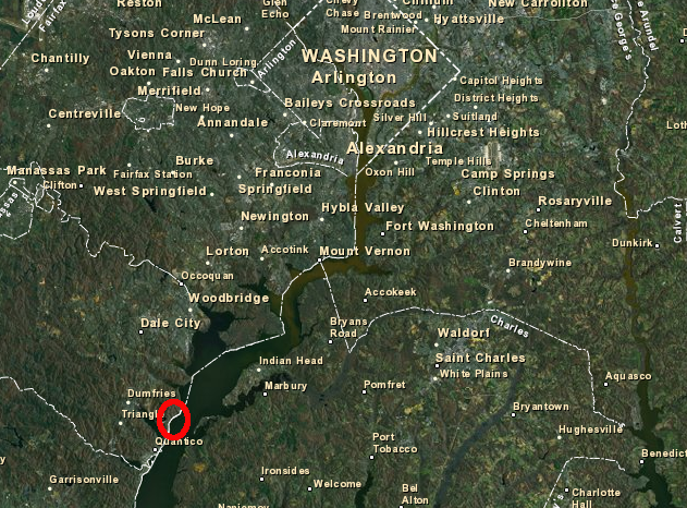 the Potomac Shores development on Cherry Hill Peninsula is one possible location for a riverboat gambling parlor, licensed under Maryland laws