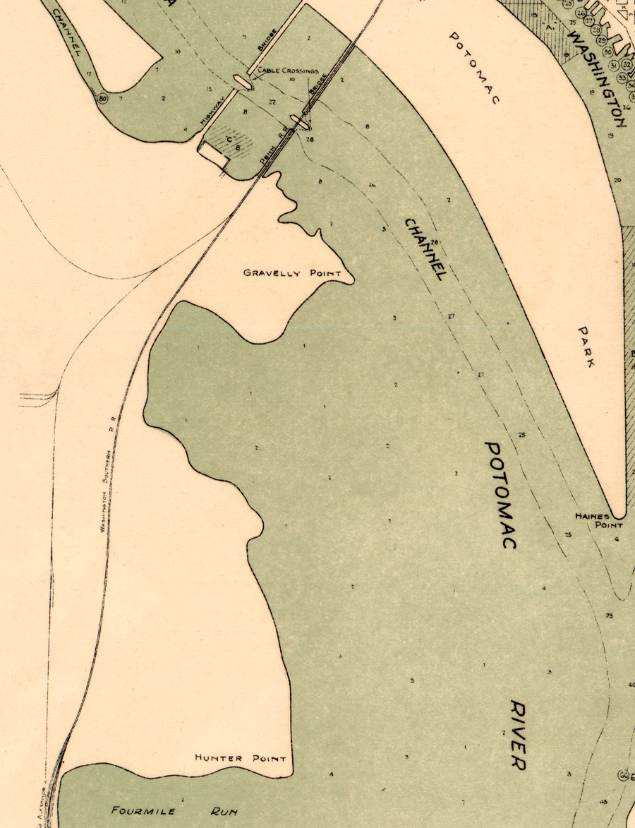in 1923, much of the future site of National Airport (south of Gravelly Point) was underwater - and therefore located in the District of Columbia
