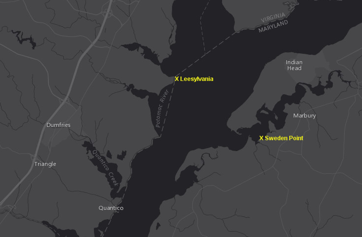 in 1958 Maryland required customers to access gambling facilities from land in Maryland, so the SS Freestone operation at Leesylvania was closed and boats carried Virginia customers across the Potomac River to a new slot machine casino/restaurant at Sweden Point (now Smallwood State Park)