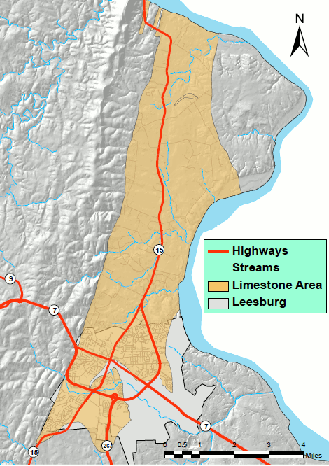 Limestone in Loudoun County - rare location for karst topography east of the Blue Ridge