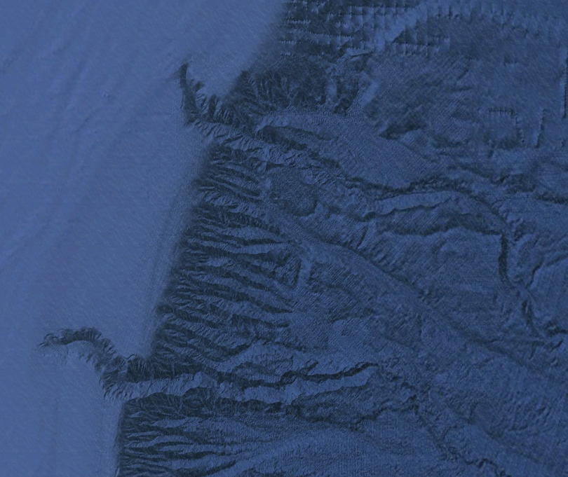 river canyons on Continental Slope, submerged about 15,000 years ago