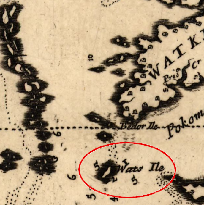 Watts Island got its current name in 1670