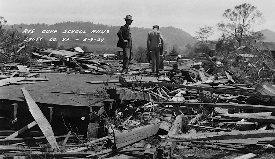the Rye Cove in Scott County after a 1929 tornado