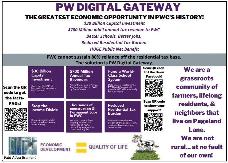 advocates for building data centers west of Manassas National Battlefield Park proposed a Digital Gateway in Prince William County