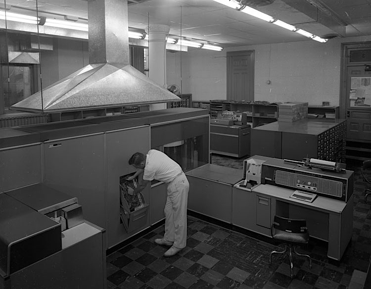 computer processing in the 1960's required more space but less electricity