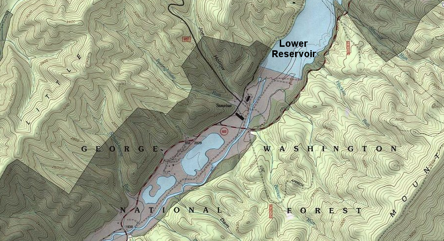 two recreational ponds and a campground were constructed as mitigation for flooding 950 acres and five miles of Little Back Creek and Back Creek