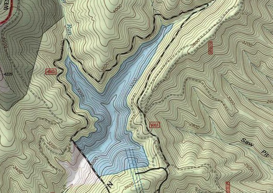 a dam 460 feet high blocks Little Back Creek and creates the upper reservoir
