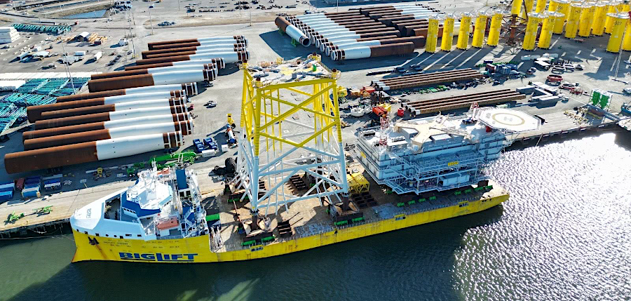 Offshore Substation #1 arrived at Norfolk in January, 2025