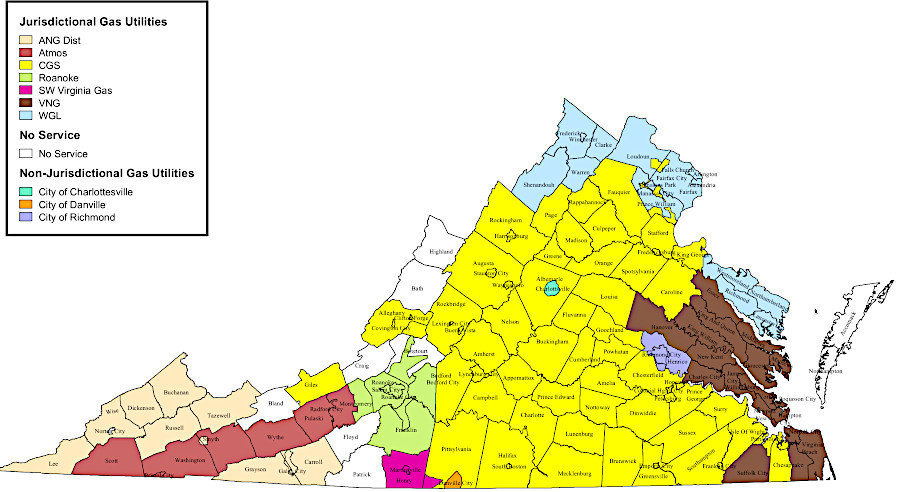 the State Corporation Commission does not regulate the municipal gas utilities in Charlottesville, Danville, and Richmond