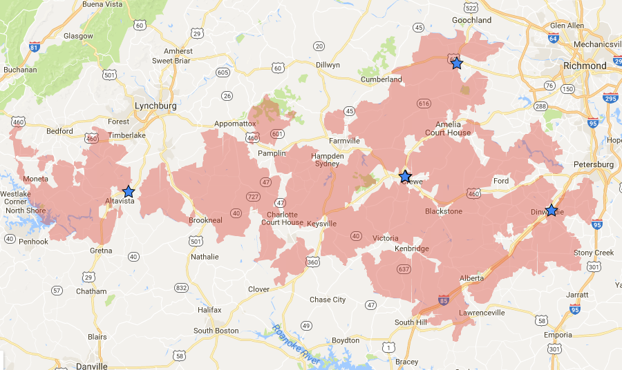 Southside Electric Cooperative service area
