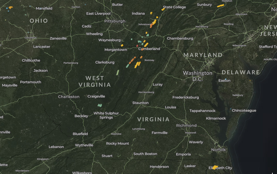 in 2018, the U.S. Wind Turbine Database identified no onshore or offshore wind turbines in Virginia