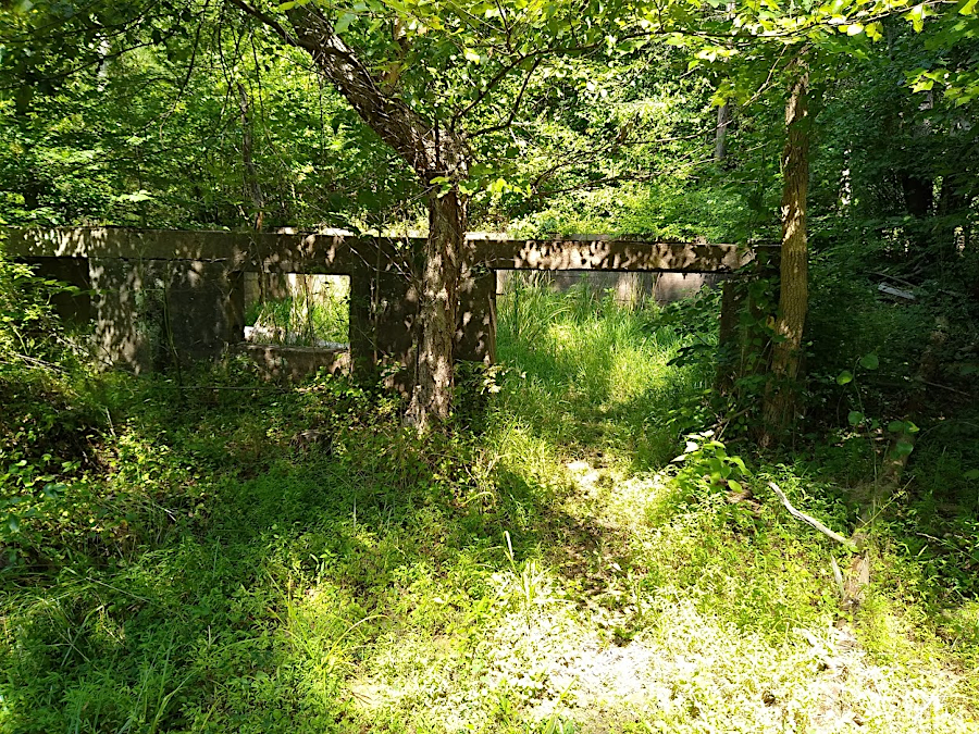 concrete foundations show the location of old buildings constructed by the American Agricultural Chemical Company