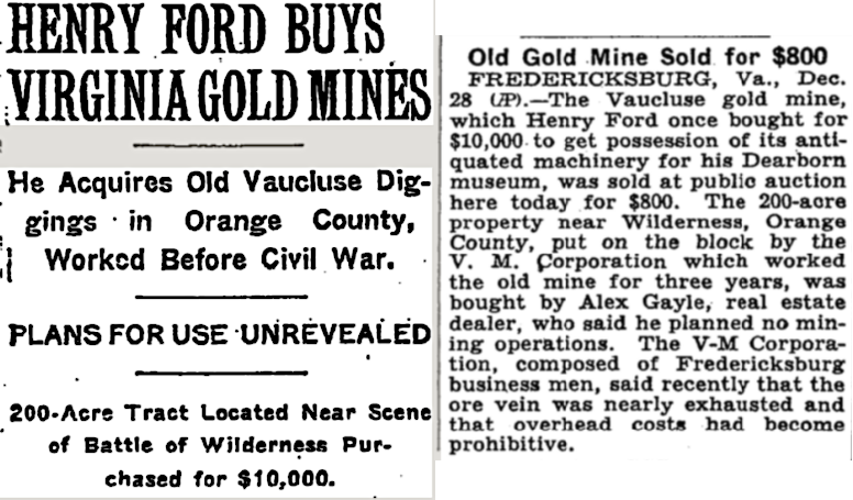 Henry Ford transported the historic steam engine at the Vaucluse Mine to a museum in Dearborn, Michigan