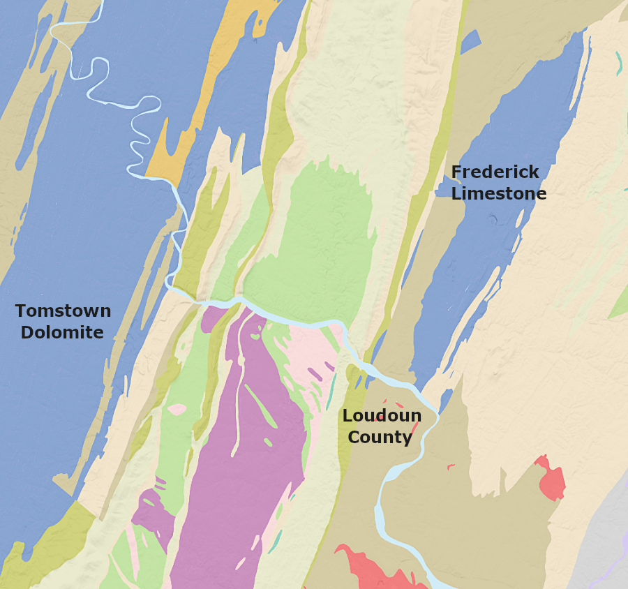 the Frederick Limestone is younger than the Tomstown Dolomite, and has less magnesium