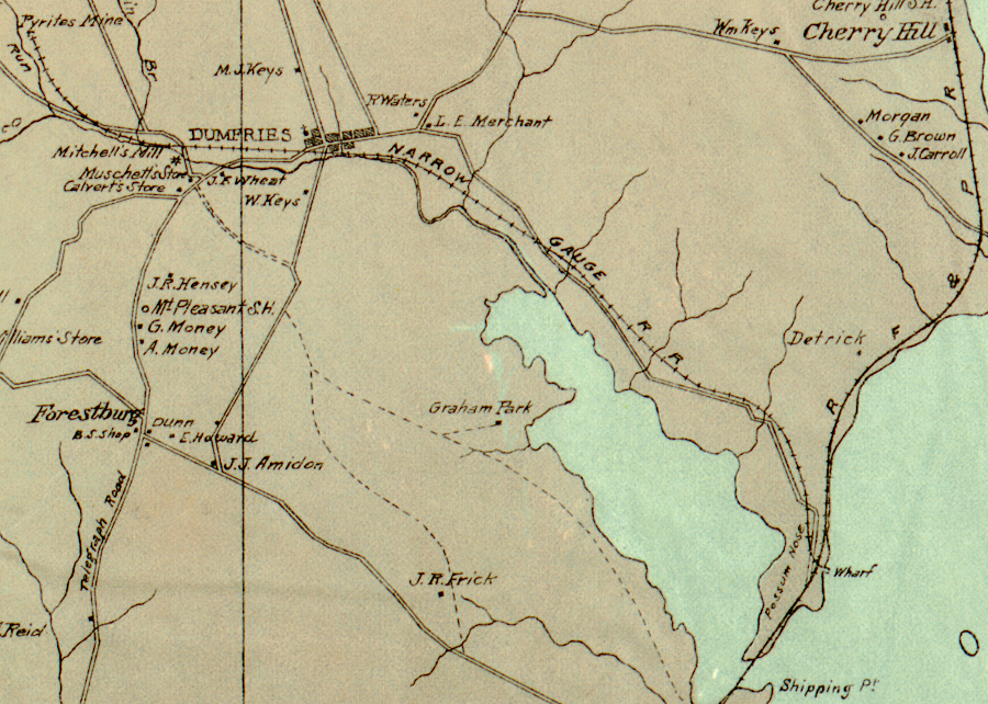 the Cabin Branch Mine had a narrow gauge railroad connection to Possum Point