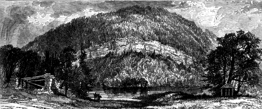 at Rainbow Gap near Iron Gate, the James River has exposed how sedimentary layers were folded in the Alleghenian Orogeny