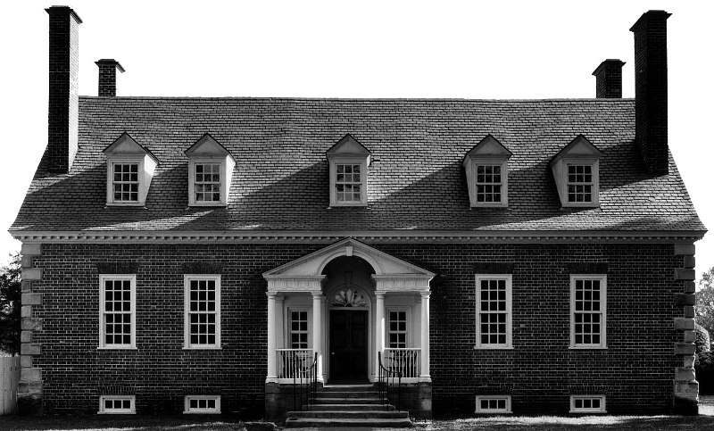 the main house of the Gunston Hall plantation has been restored, but the slave cabins are still missing