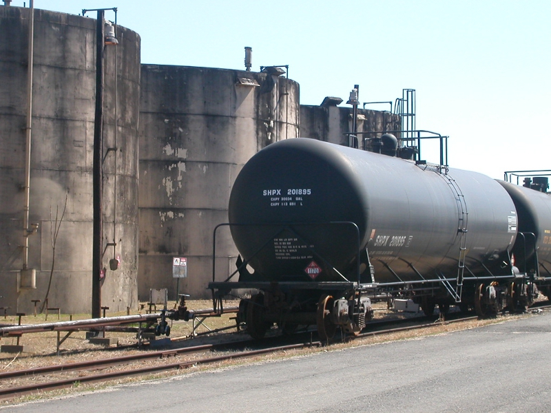 tanker car bringing raw materials for processing into rum/bourbon at Bowman's distillery  in Fredericksburg