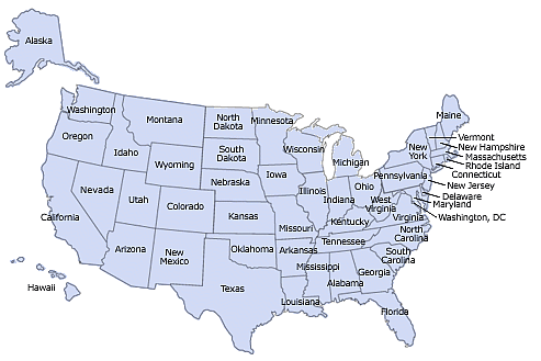 map of USA