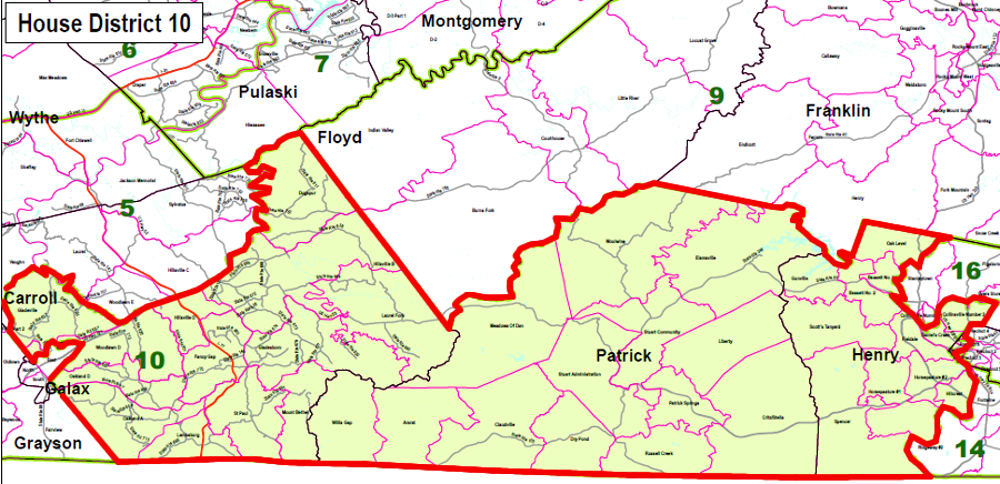 the top Democrat in the House of Delegates, Del. Ward Armstrong, represented the 10th District in Southside Virginia before the 2011 redistricting for the Virginia House of Delegates