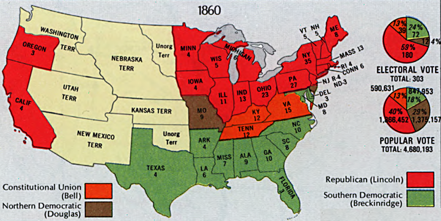 Virginia voted for John Bell, running on the Constitutional Union ticket, in 1860