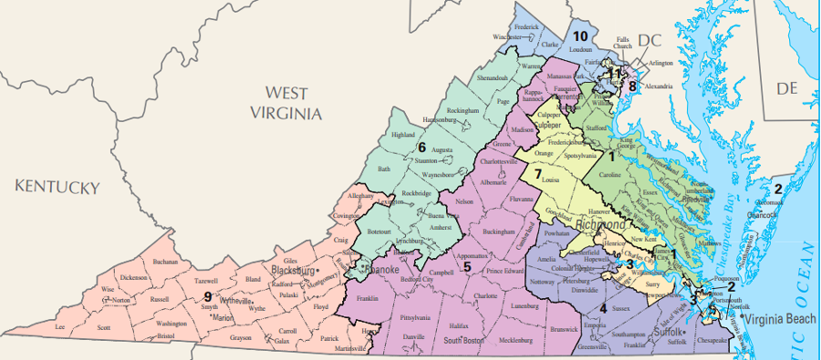after the 2010 Census, the General Assembly drew new boundaries for the 11 districts for election to the US House of Representatives