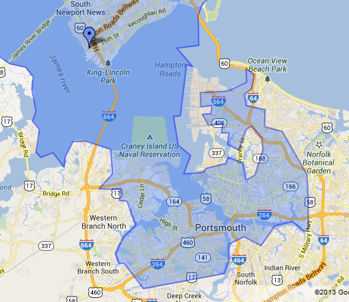 a decade later, the Third District still hooked into Norfolk to include precincts with a high percentage of minority voters