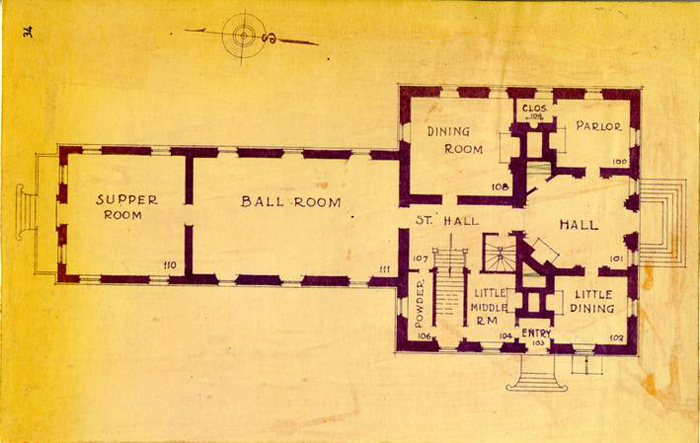 the Governor's Palace was expanded with the addition of a ballroom in 1749-1753