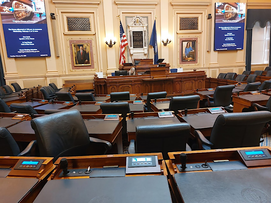 when in session, members of the House of Delegates vote electronically from their desk
