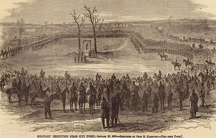 military tribunals sentenced deserters to hang during the Civil War