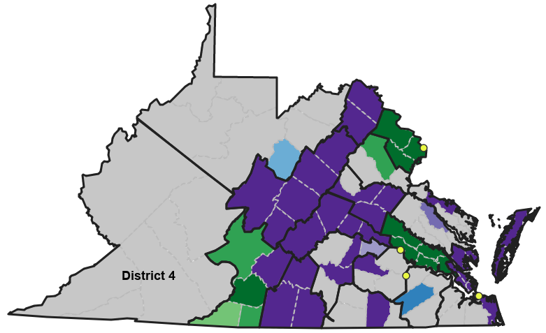 in 1793, Kentucky was an independent state and what is now southwestern Virginia was in the Fourth Congressional District