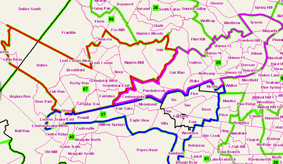 boundaries for House of Delegates districts 35, 27, and 67, drawn after the 2010 Census, meet the standard of contiguous and compact territory even though more-compact, more-contiguous polygons could have been defined