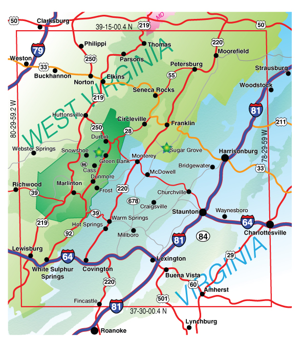 the National Radio Quiet Zone affects major radio transmitters in a portion of Virginia