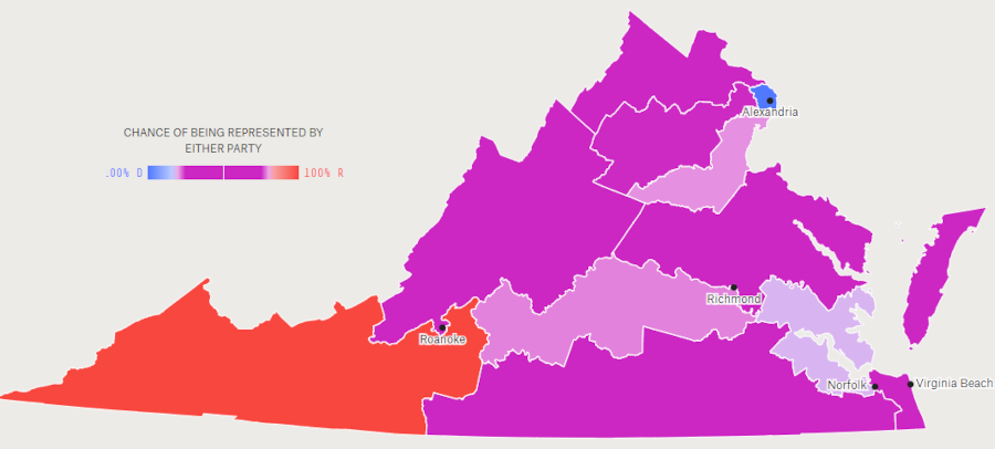 if 11 House of Representatives districts were redrawn to maximize competitiveness, two districts would remain easy wins for Republicans and Democrats
