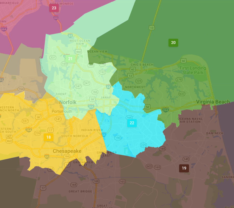 different district boundaries, as well as different numbers for State Senate seats, were in place for the 2023 election for State Senate after 2021 redistricting